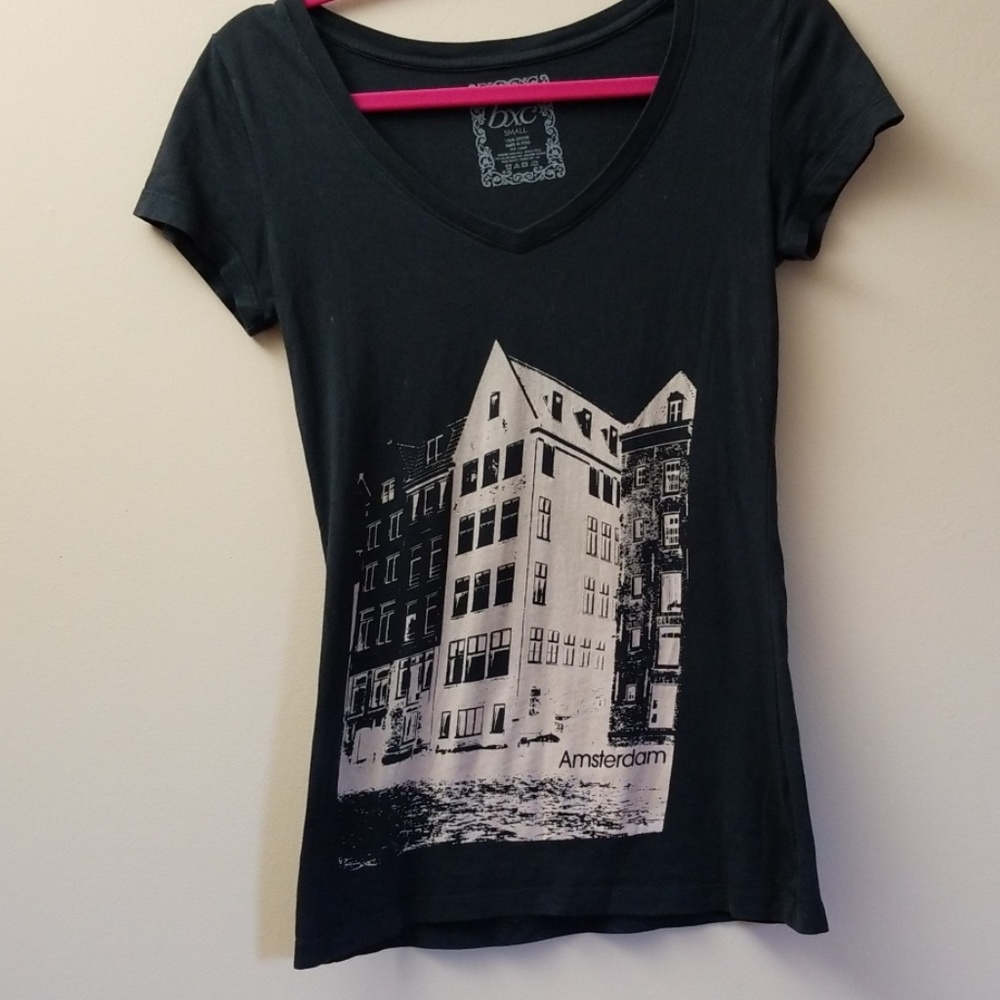 EPIC AMSTERDAM black tan teeshirt, BXC, size Small